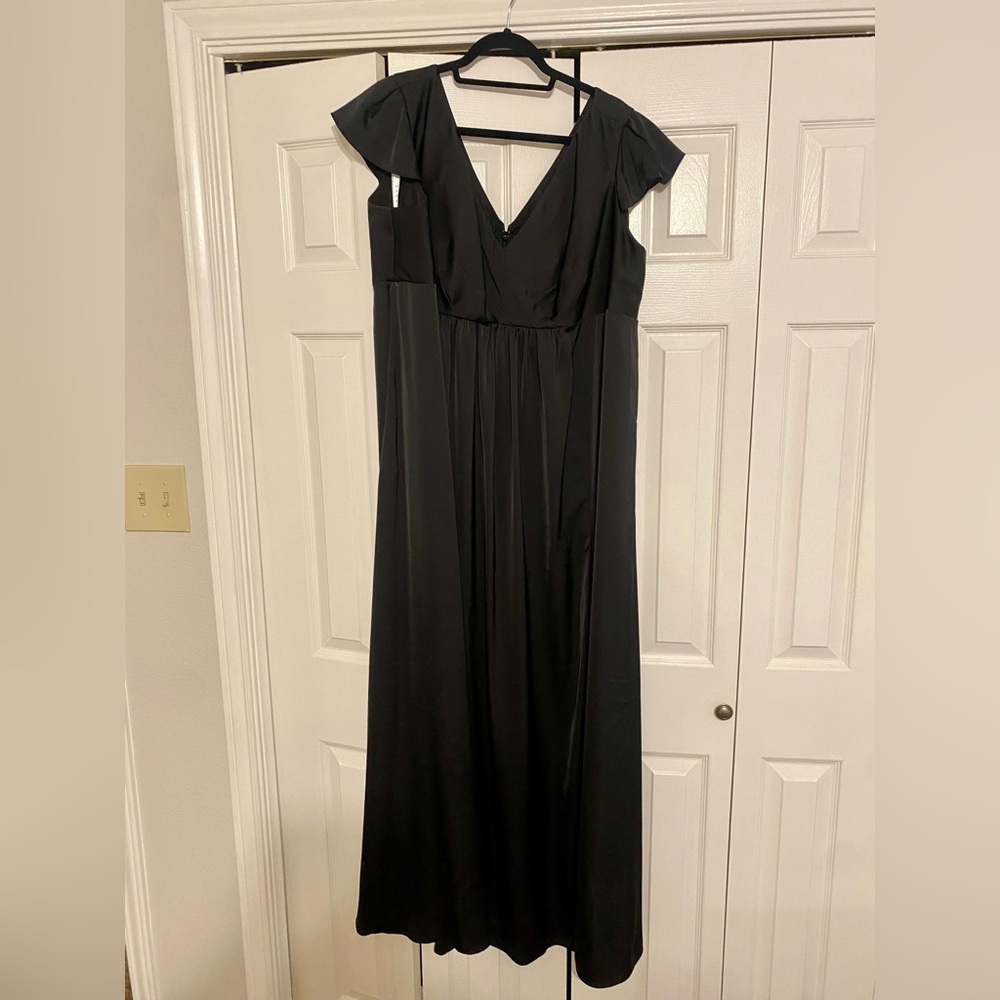 Azazie Maternity Bridesmaid Dress- Satin Black